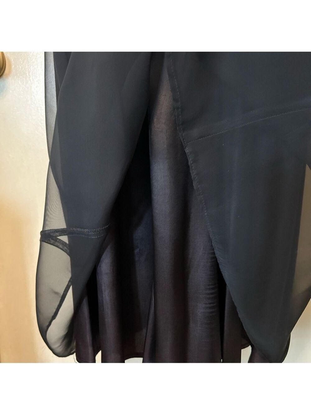 De Laru Vintage Black Maxi Dress with Bow and Sequin Detail size 4 - Picture 10 of 12